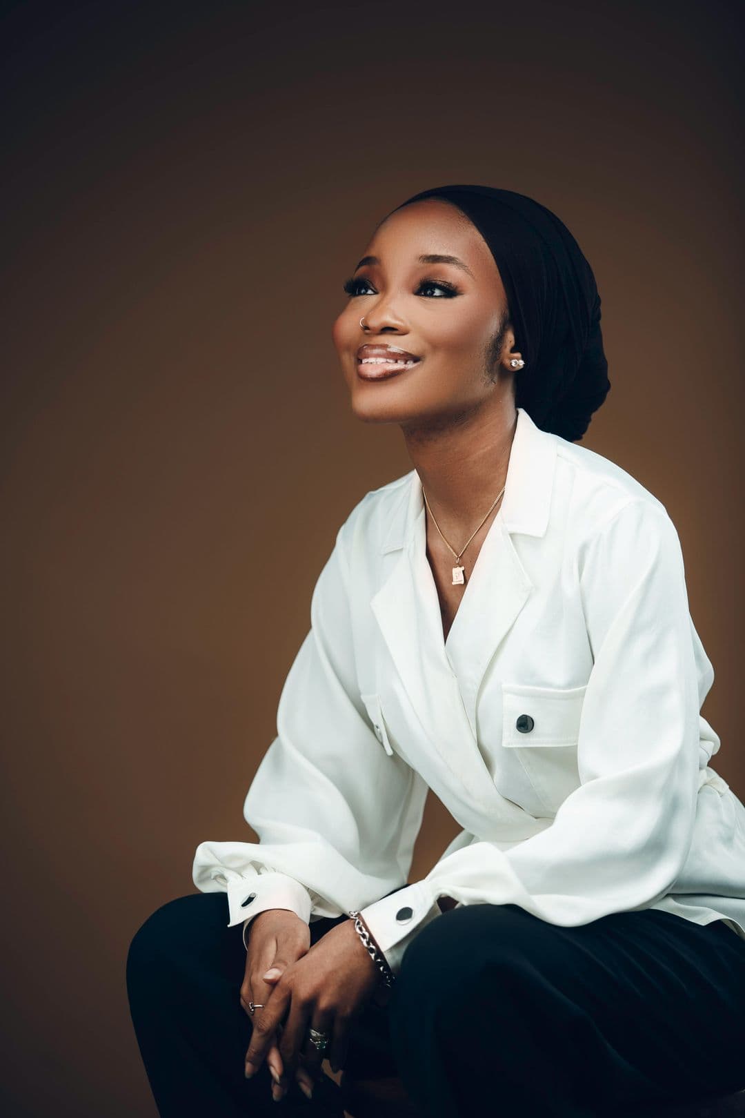 Confident woman smiling